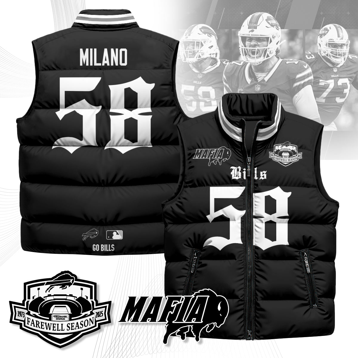 BUF Gothic Farewell Highmark Unisex Puffer Vest