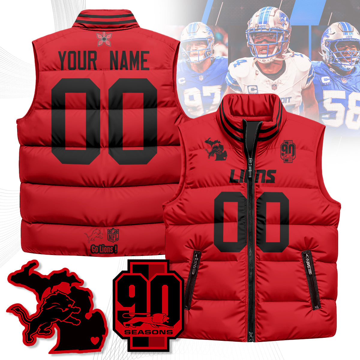 Custom DET 'Stranger Things Edition' Unisex Puffer Vest