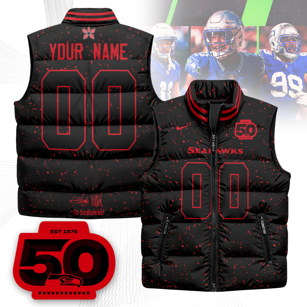 CustomSEA 'Stranger Things Edition' Unisex Puffer Vest