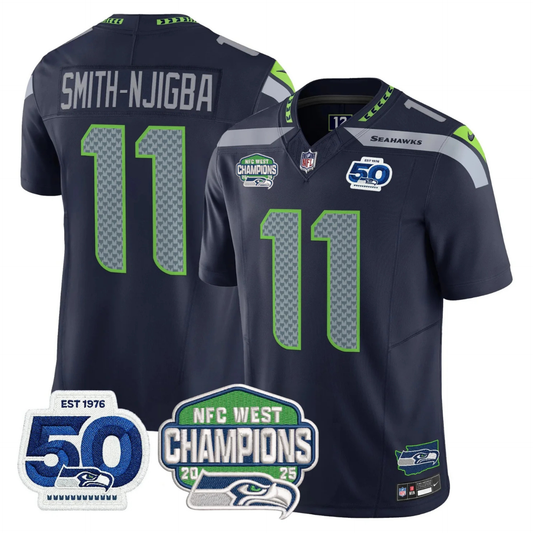SEA 50th & NFC West Champions Patch Vapor Limited Jersey - All Stitched