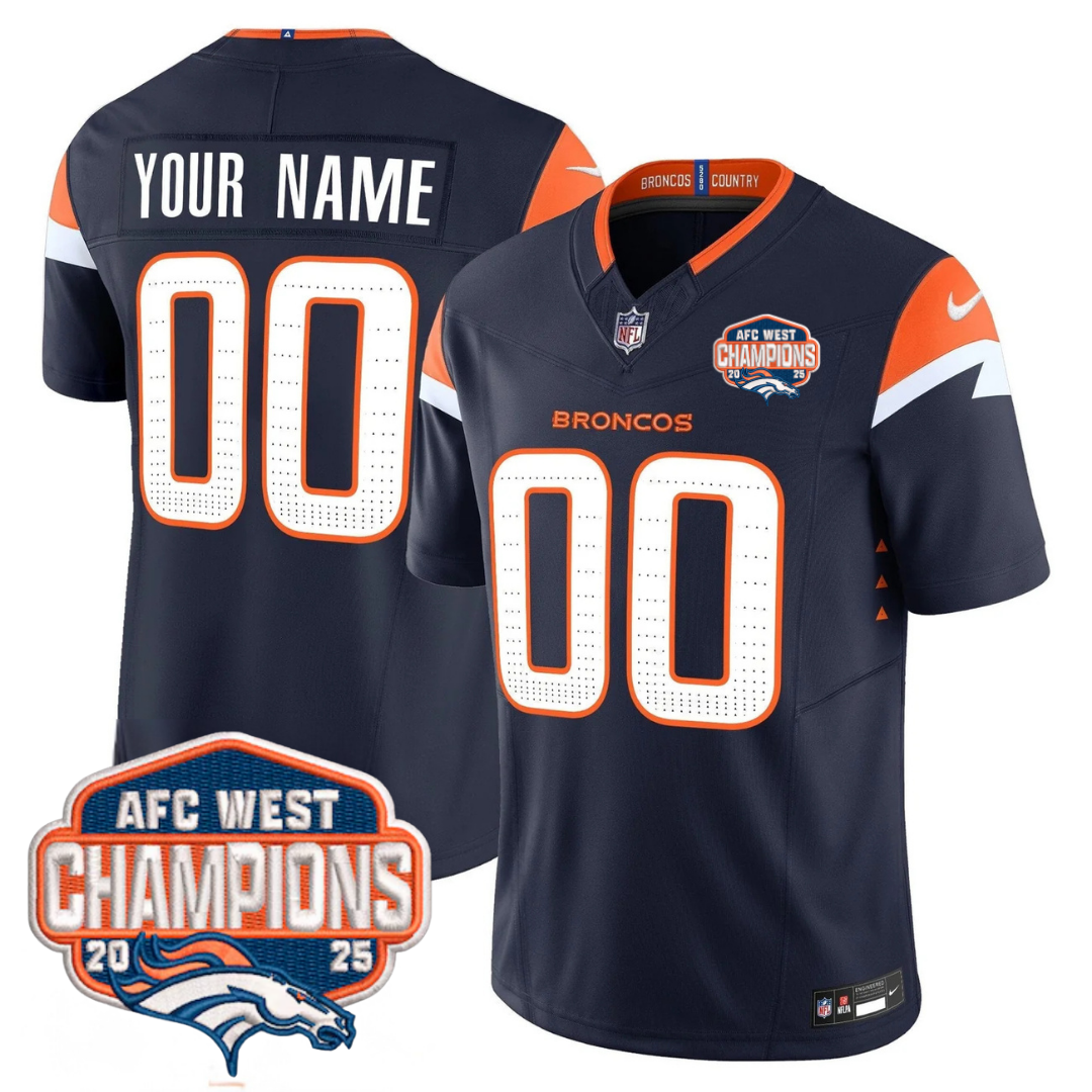 DEN AFC West Champions Patch Vapor Limited Jersey V2 - All Stitched
