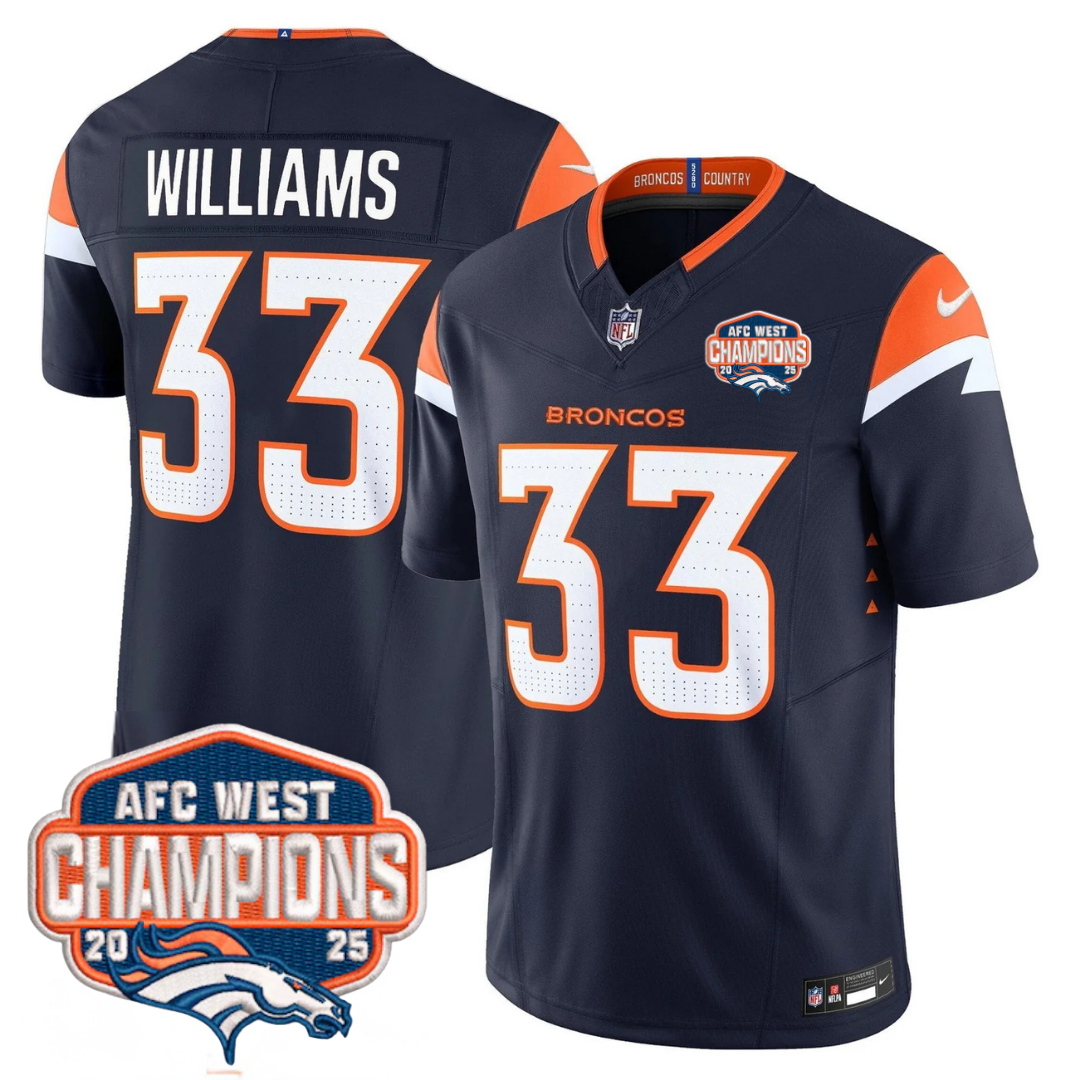 DEN AFC West Champions Patch Vapor Limited Jersey V2 - All Stitched
