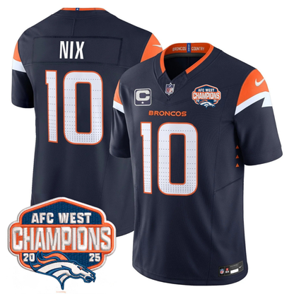 DEN AFC West Champions Patch Vapor Limited Jersey V2 - All Stitched
