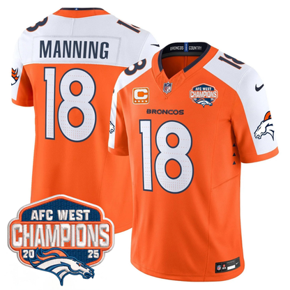 DEN AFC West Champions Patch Vapor Limited Jersey V2 - All Stitched