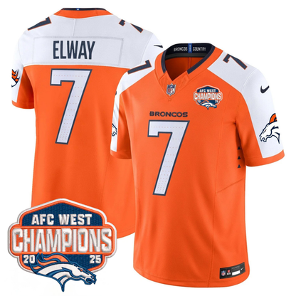 DEN AFC West Champions Patch Vapor Limited Jersey V2 - All Stitched