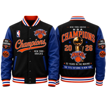 NYK 2026 NBA Finals Champions Limited Edition Varsity Jacket - Printed