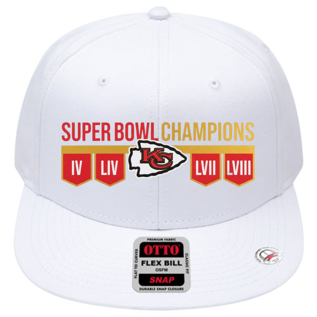 KC 4x Super Bowl Champions Snapback Cap - Printed