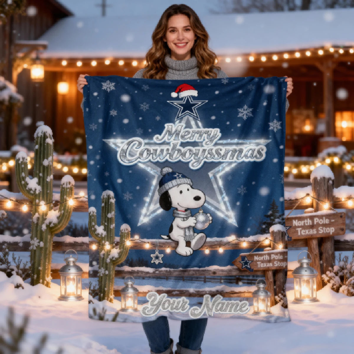 DAL x SNP | Premium Christmas Fleece Blanket & Throw Pillow