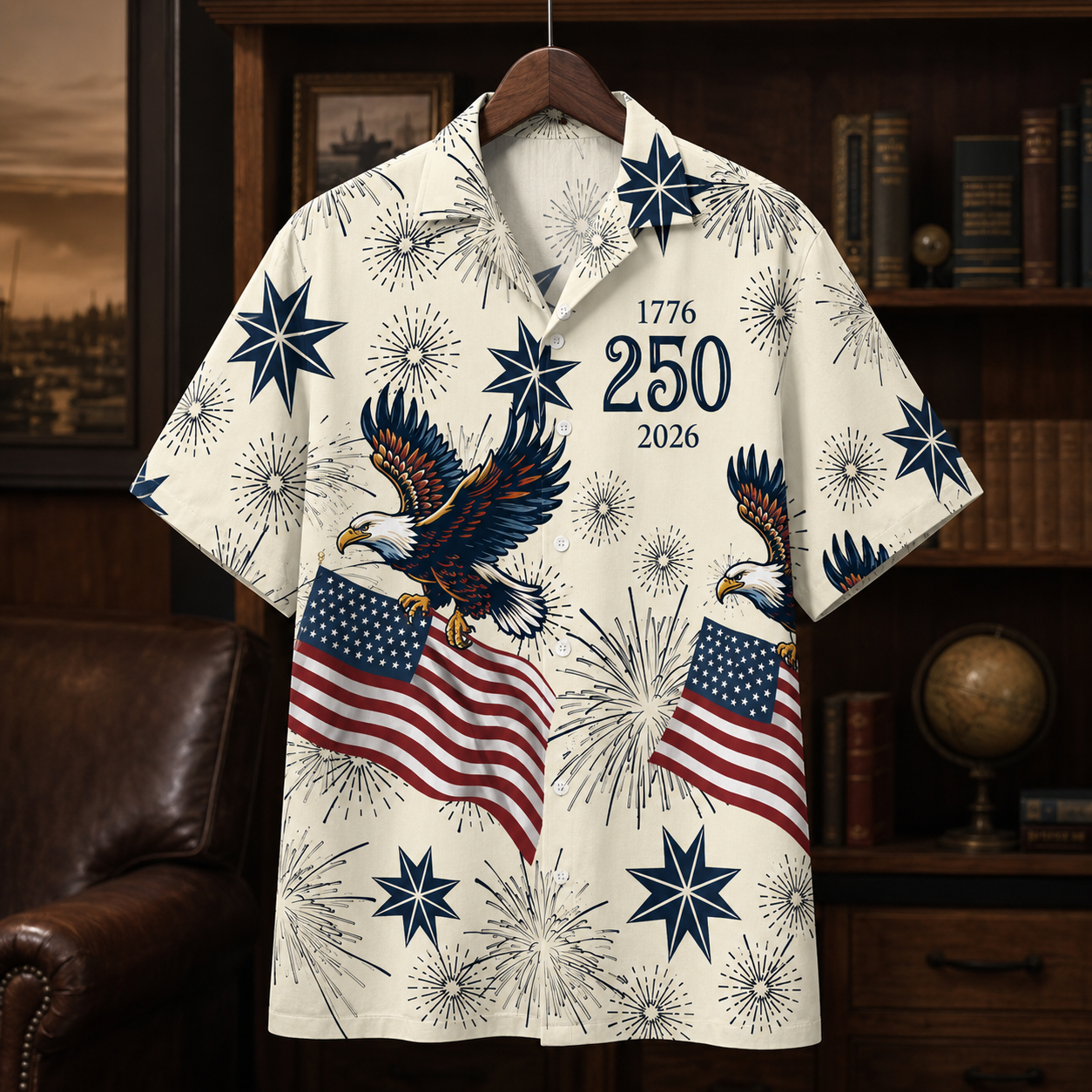 250 Years of Freedom 1776 - 2026 Eagle Patriotic Hawaiian Shirt