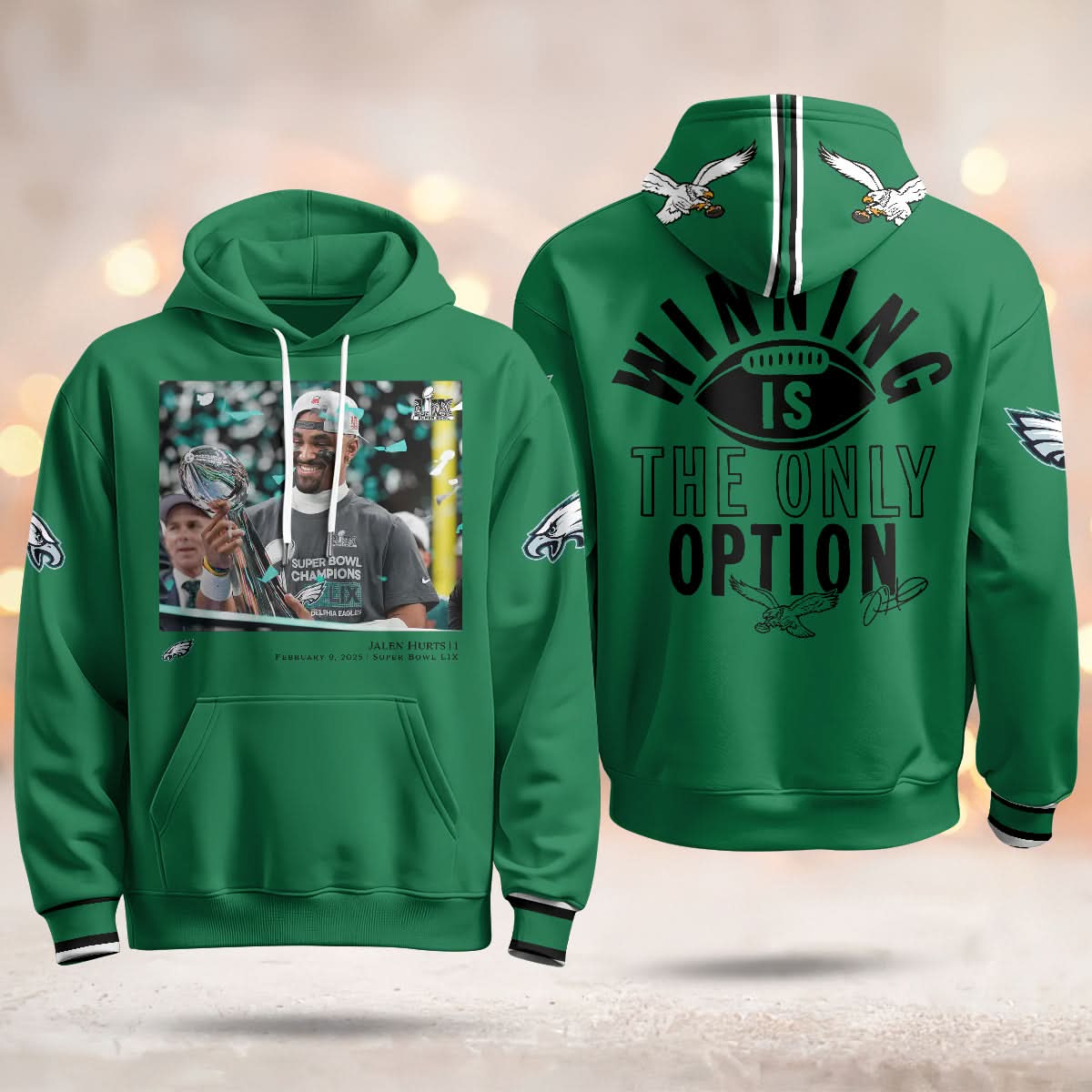 Philadelphia Eagles Super Bowl LIX Champions Hoodie - Printed