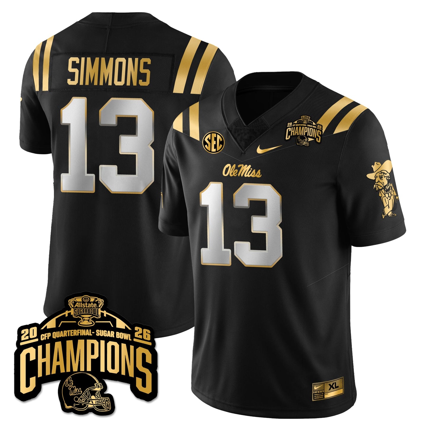 OMB Football Vapor Limited Gold Jersey - Allstate Sugar Bowl Champions