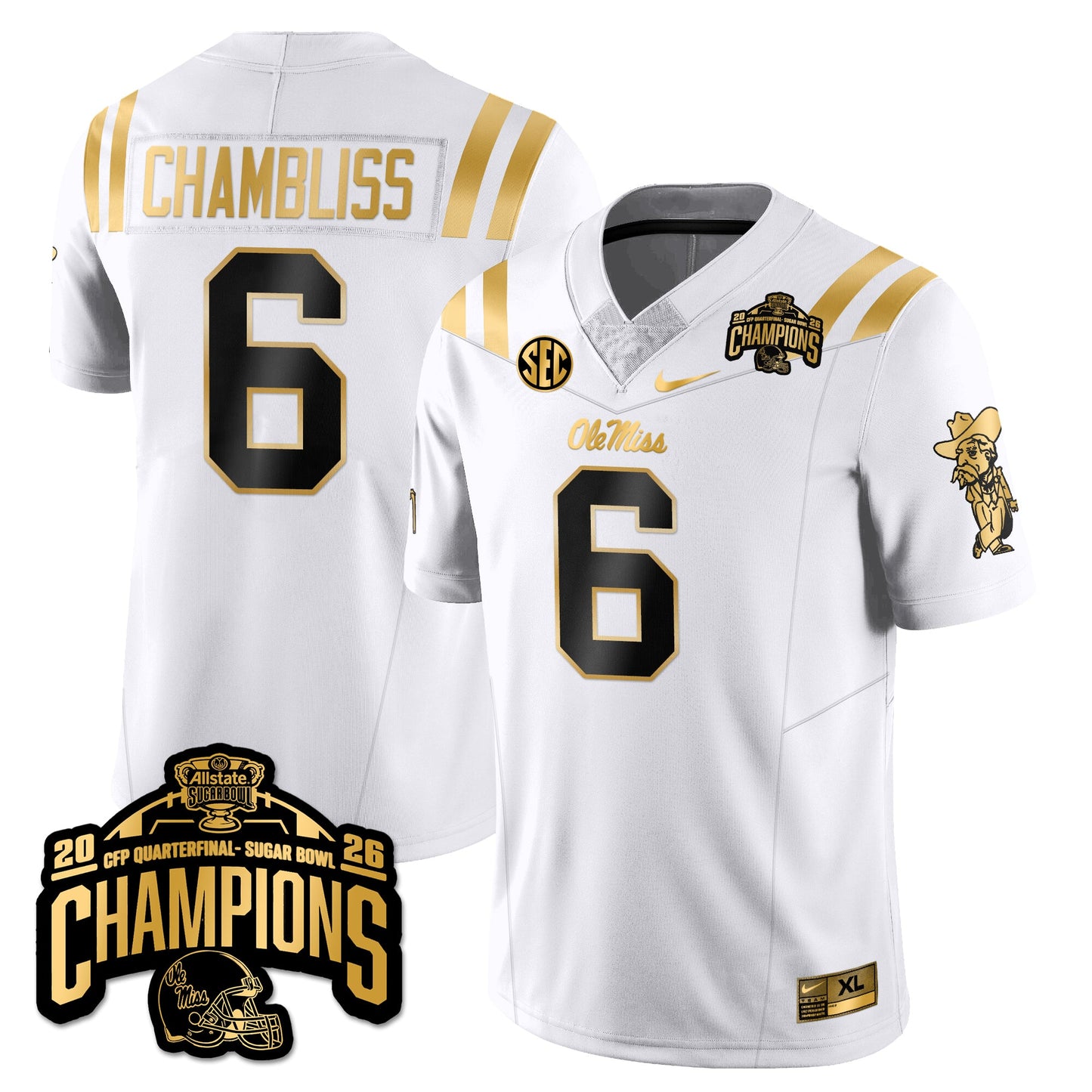 OMB Football Vapor Limited Gold Jersey - Allstate Sugar Bowl Champions