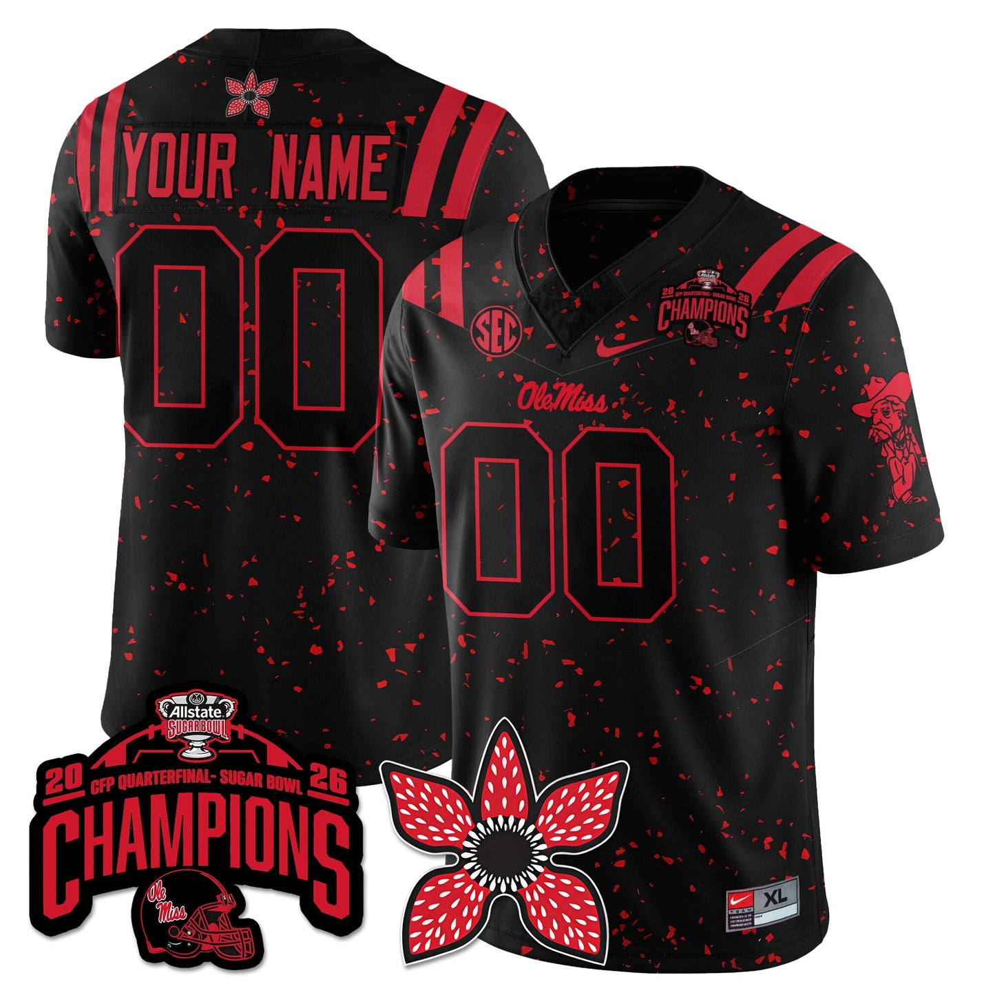 OMB Football Stranger Things Vapor Limited Jersey - Allstate Sugar Bowl Champions - All Stitched