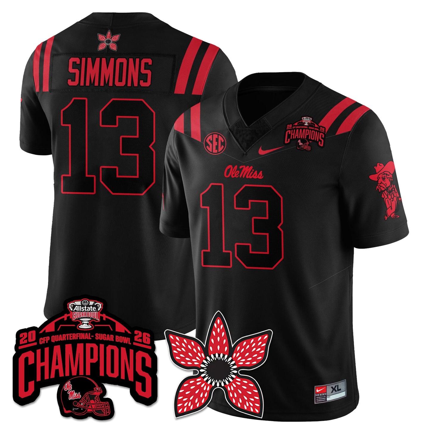 OMB Football Stranger Things Vapor Limited Jersey - Allstate Sugar Bowl Champions - All Stitched