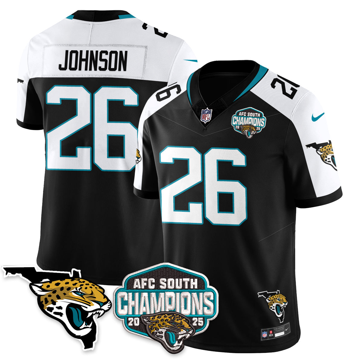 JAX AFC South Division Champions Vapor Limited Jersey - All Stitched
