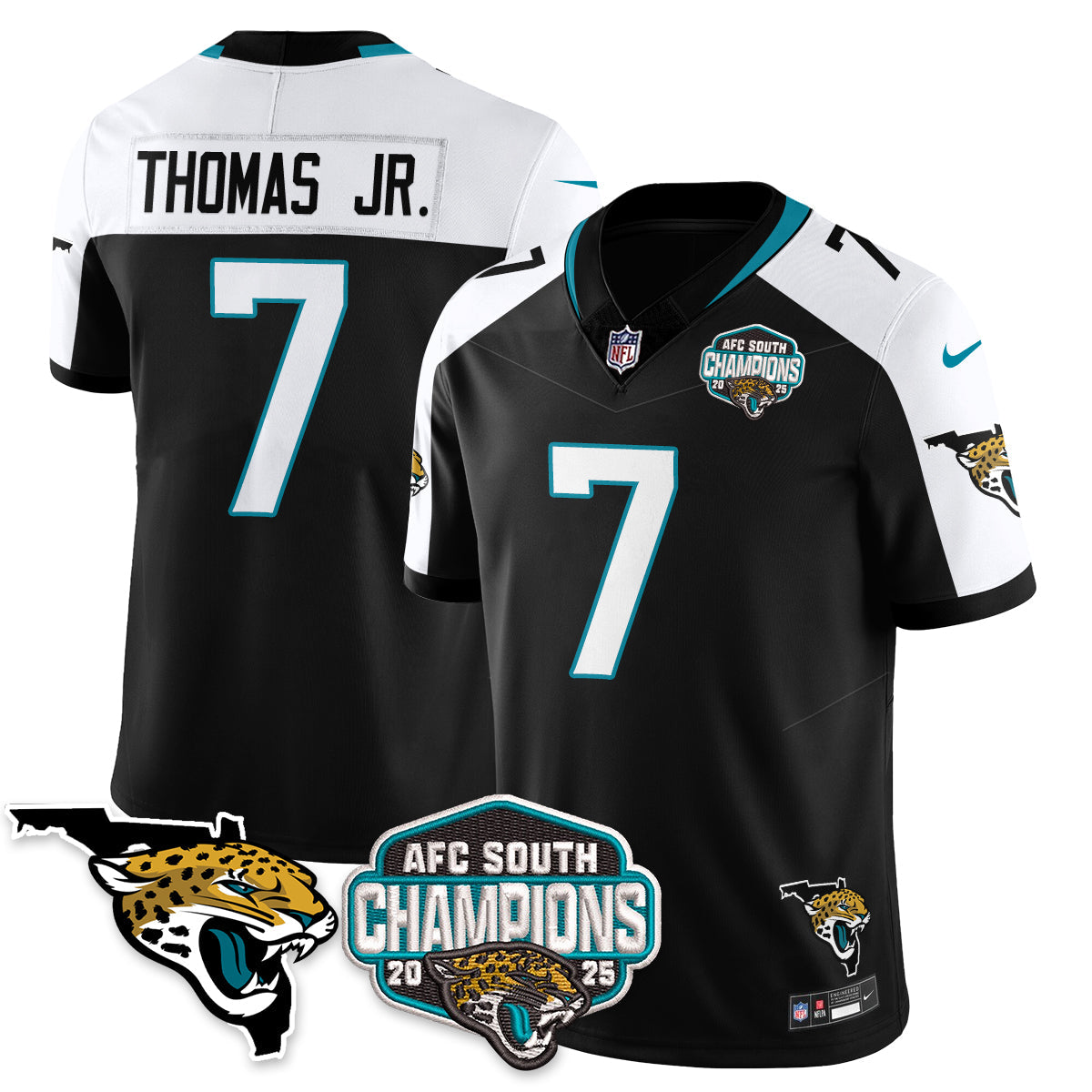 JAX AFC South Division Champions Vapor Limited Jersey - All Stitched