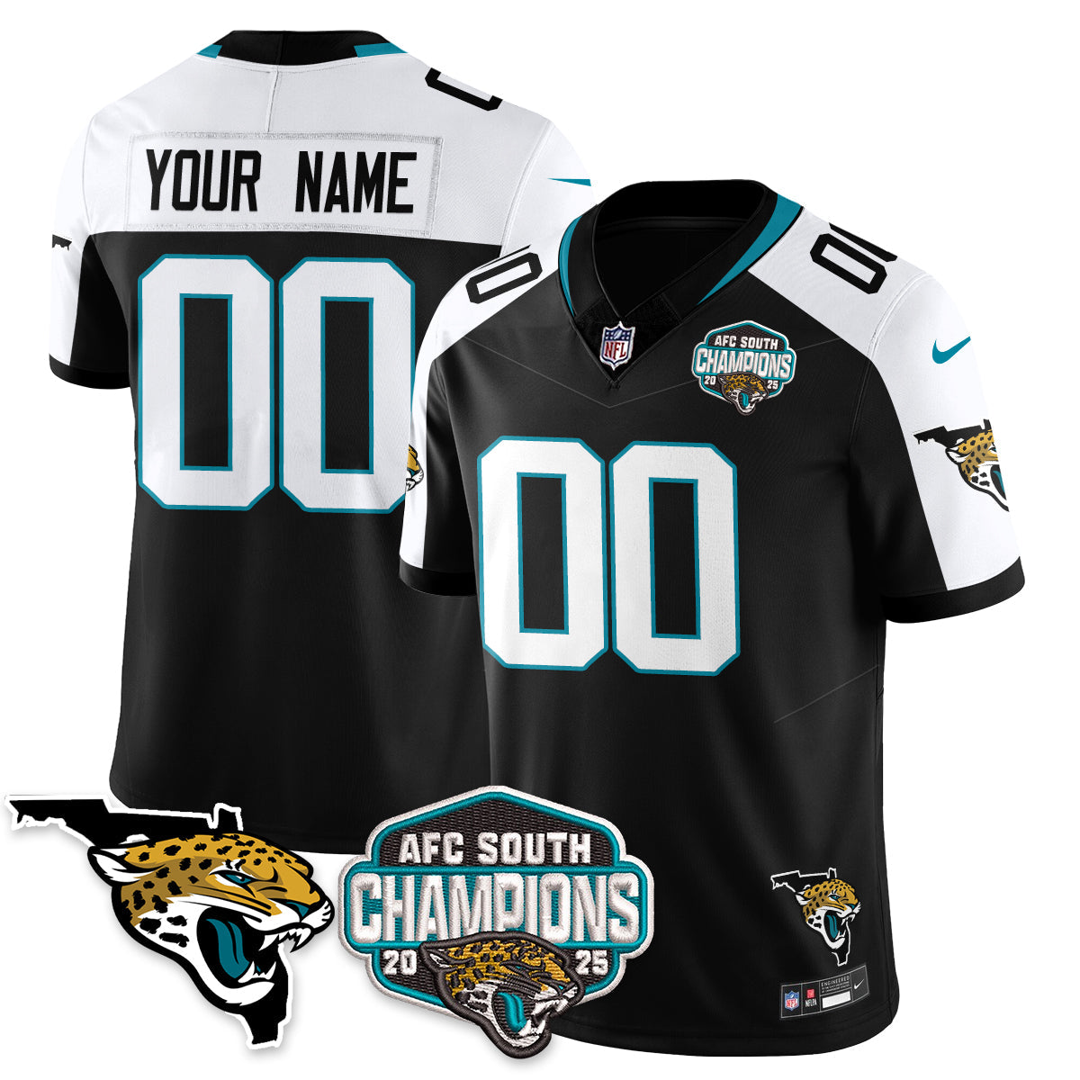 Custom JAX AFC South Division Champions Vapor Limited Jersey - All Stitched