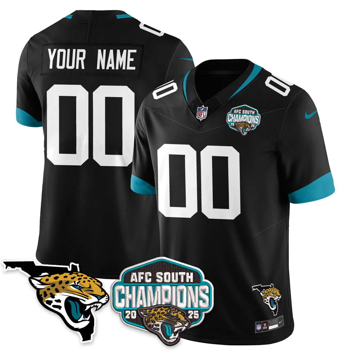 Custom JAX AFC South Division Champions Vapor Limited Jersey - All Stitched