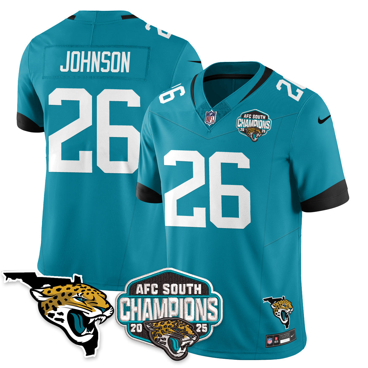 JAX AFC South Division Champions Vapor Limited Jersey - All Stitched