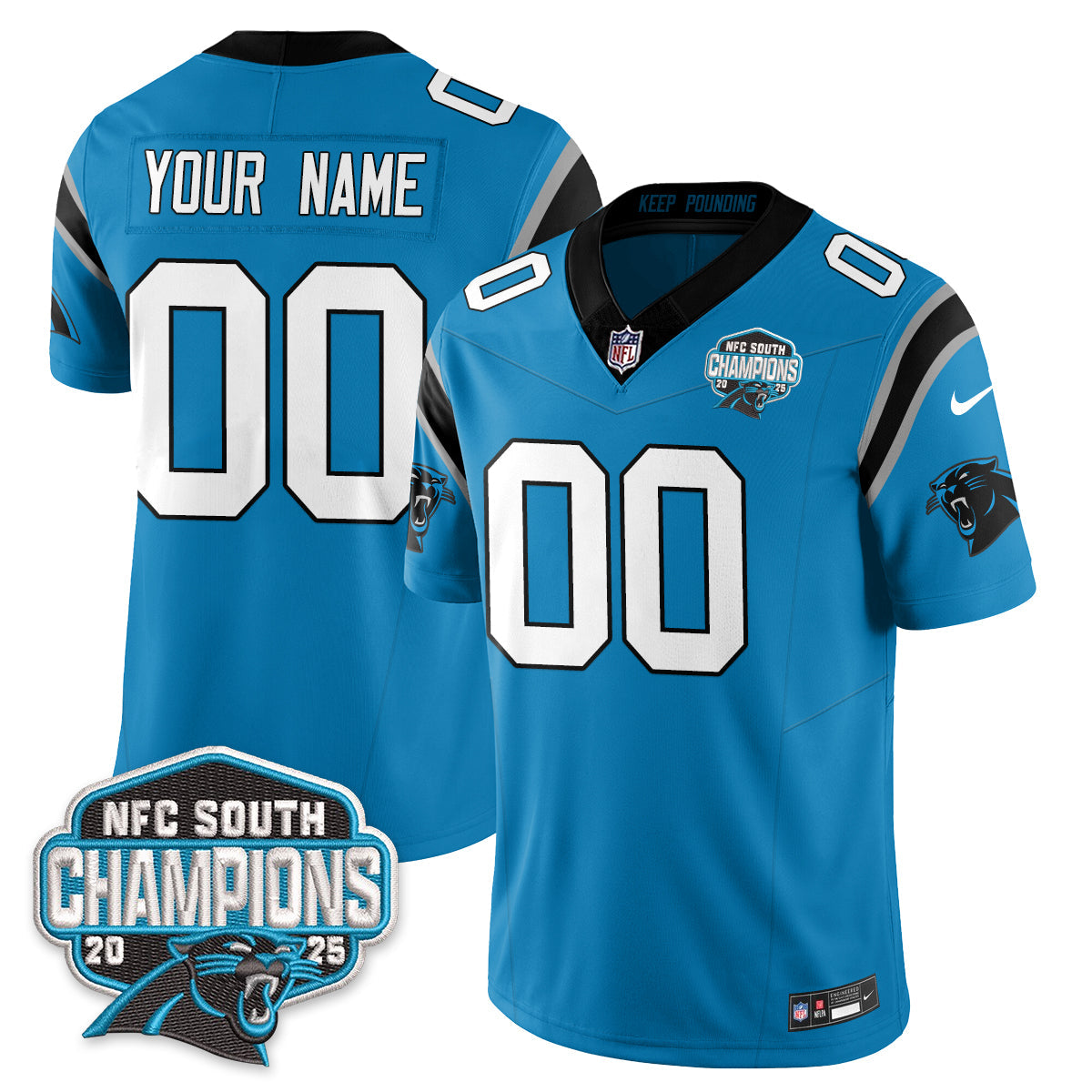 CAR NFC South Division Champions Vapor Limited Custom Jersey - All Stitched