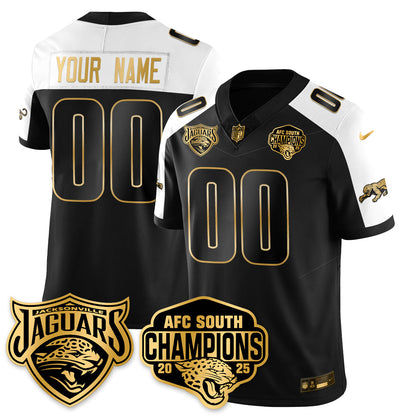 Custom JAX AFC South Division Champions Vapor Limited Gold Jersey - All Stitched