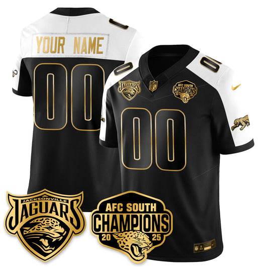 Custom JAX AFC South Division Champions Vapor Limited Gold Jersey - All Stitched