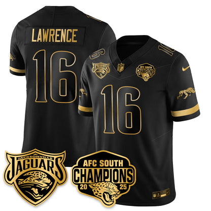 JAX AFC South Division Champions Vapor Limited Gold Jersey - All Stitched