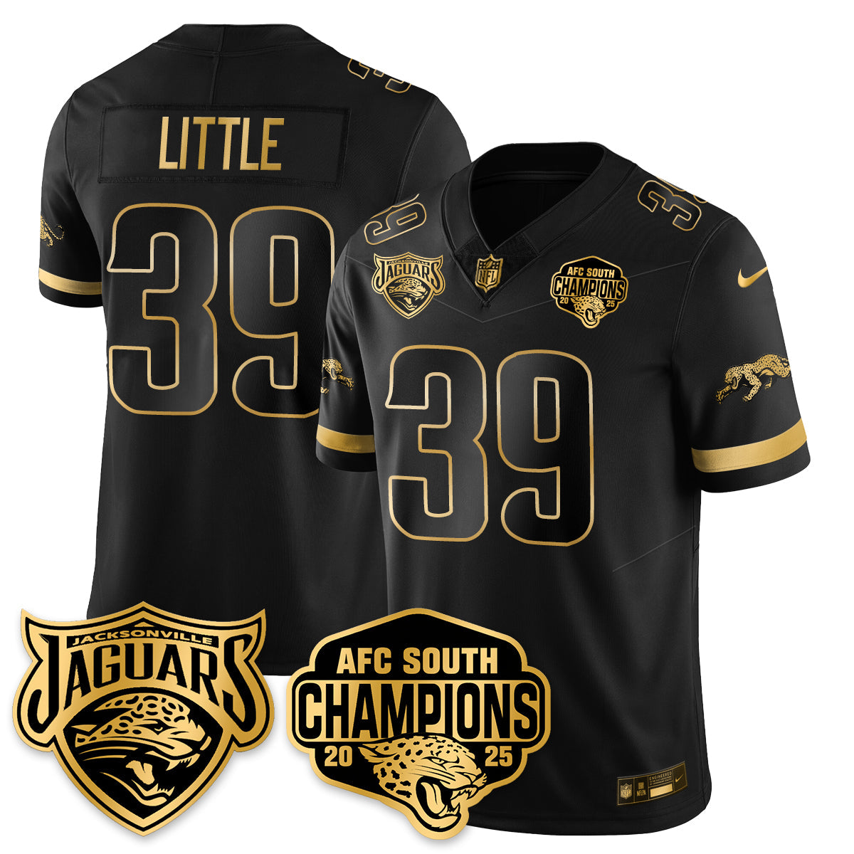 JAX AFC South Division Champions Vapor Limited Gold Jersey - All Stitched