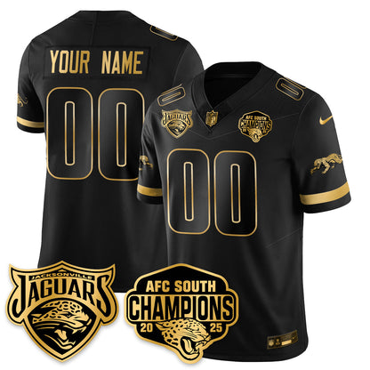 Custom JAX AFC South Division Champions Vapor Limited Gold Jersey - All Stitched