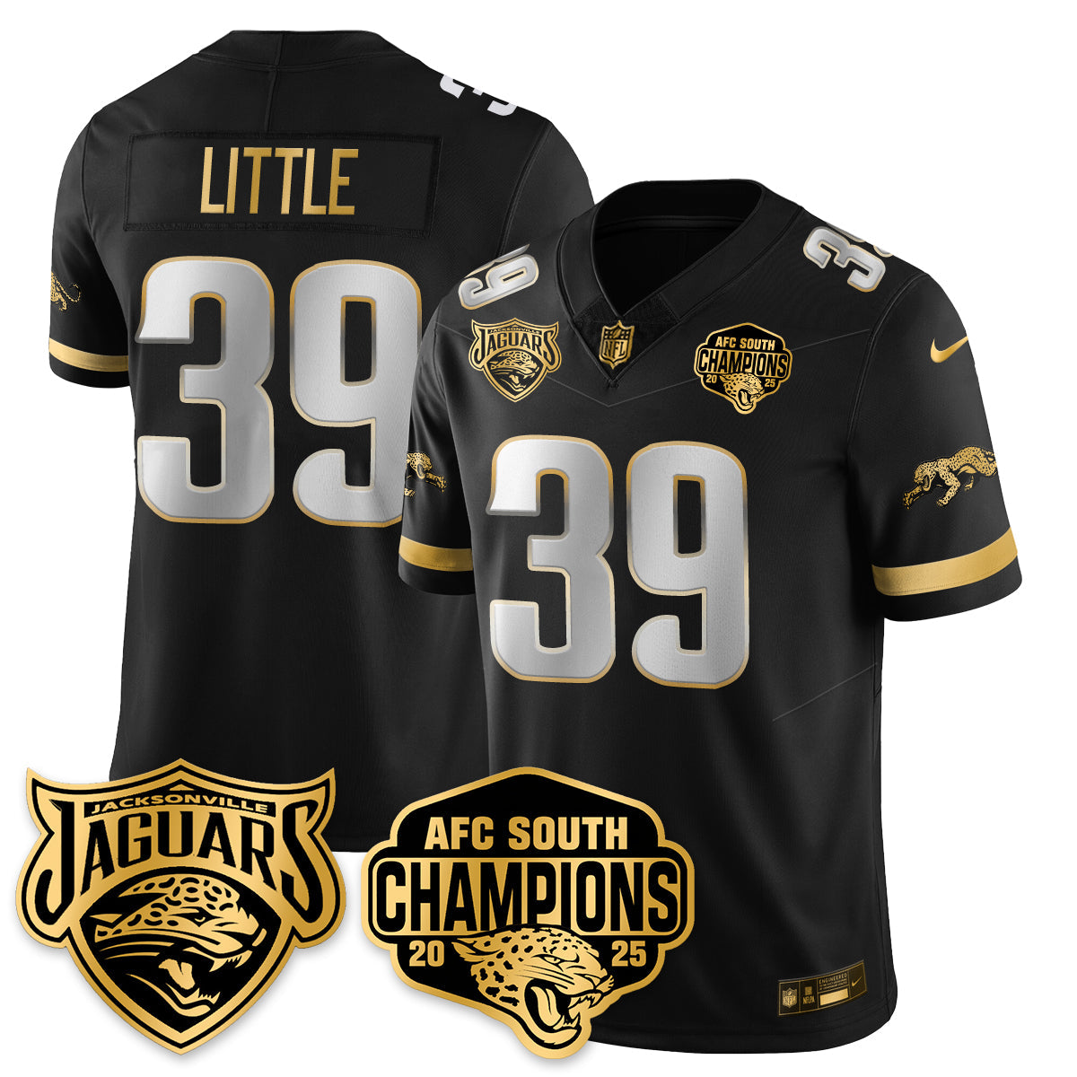 JAX AFC South Division Champions Vapor Limited Gold Jersey - All Stitched
