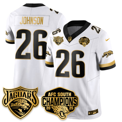 JAX AFC South Division Champions Vapor Limited Gold Jersey - All Stitched