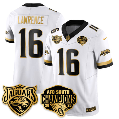 JAX AFC South Division Champions Vapor Limited Gold Jersey - All Stitched