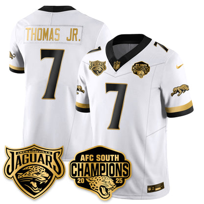 JAX AFC South Division Champions Vapor Limited Gold Jersey - All Stitched