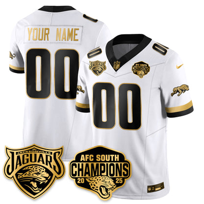 Custom JAX AFC South Division Champions Vapor Limited Gold Jersey - All Stitched