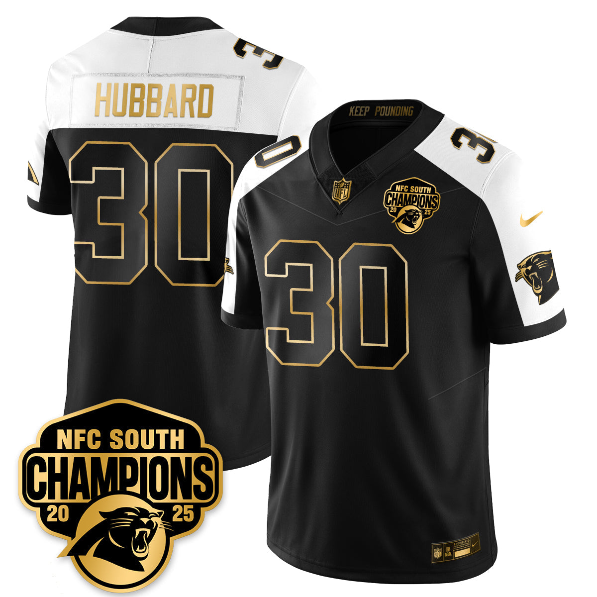 CAR NFC South Division Champions Vapor Limited Gold Jersey - All Stitched
