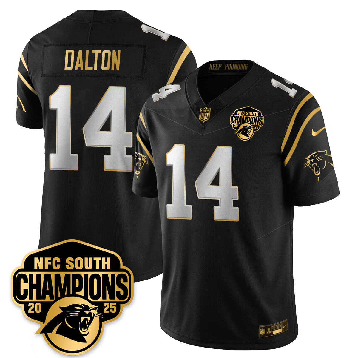 CAR NFC South Division Champions Vapor Limited Gold Jersey - All Stitched
