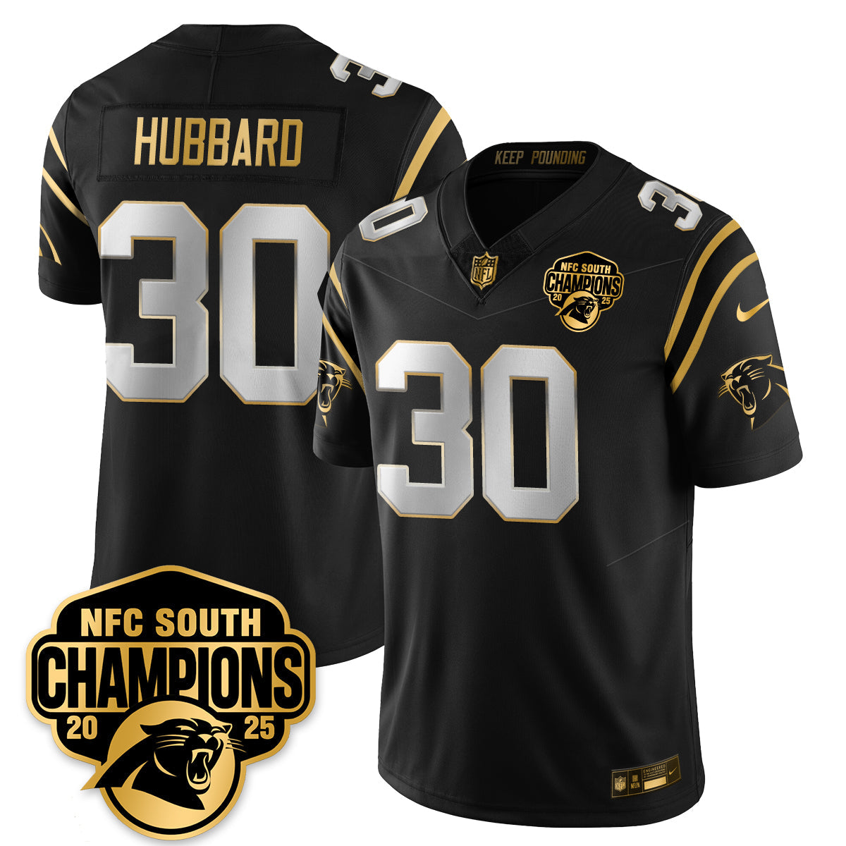 CAR NFC South Division Champions Vapor Limited Gold Jersey - All Stitched