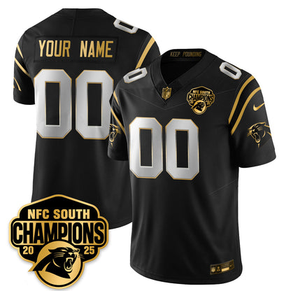Custom CAR NFC South Division Champions Vapor Limited Gold Jersey - All Stitched