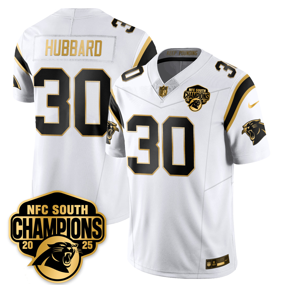 CAR NFC South Division Champions Vapor Limited Gold Jersey - All Stitched