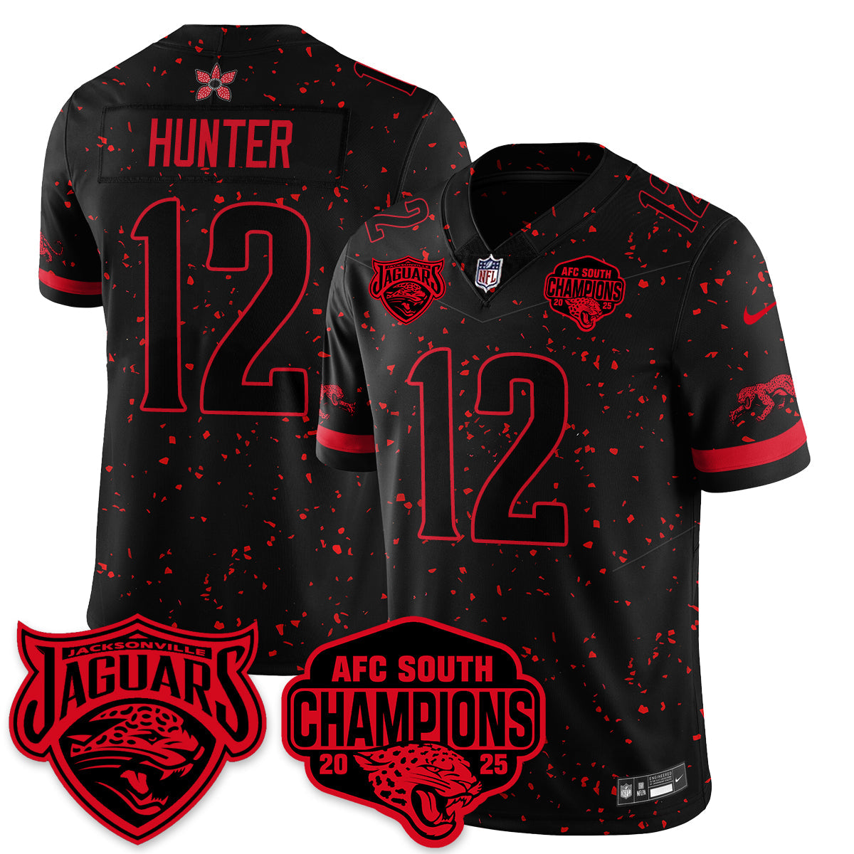 JAX Stranger Things AFC South Division Champions Vapor Limited Throwback Jersey - All Stitched