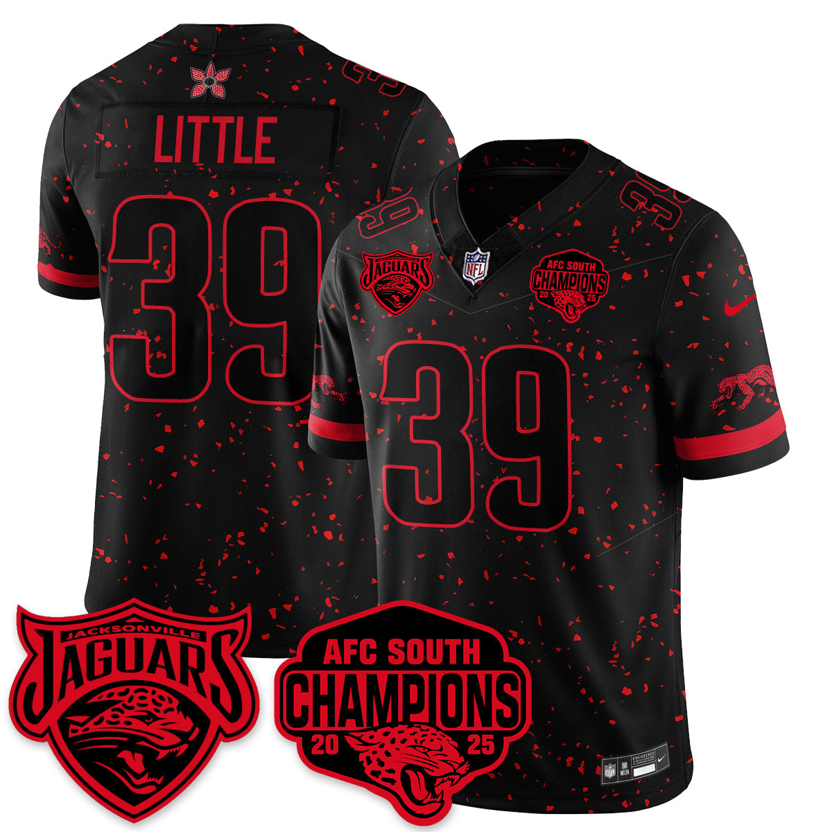 JAX Stranger Things AFC South Division Champions Vapor Limited Throwback Jersey - All Stitched