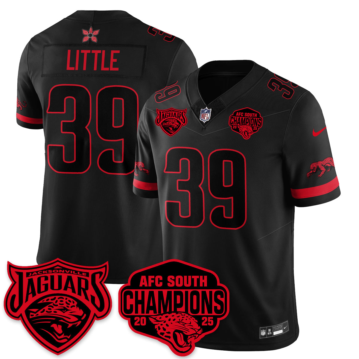 JAX Stranger Things AFC South Division Champions Vapor Limited Throwback Jersey - All Stitched