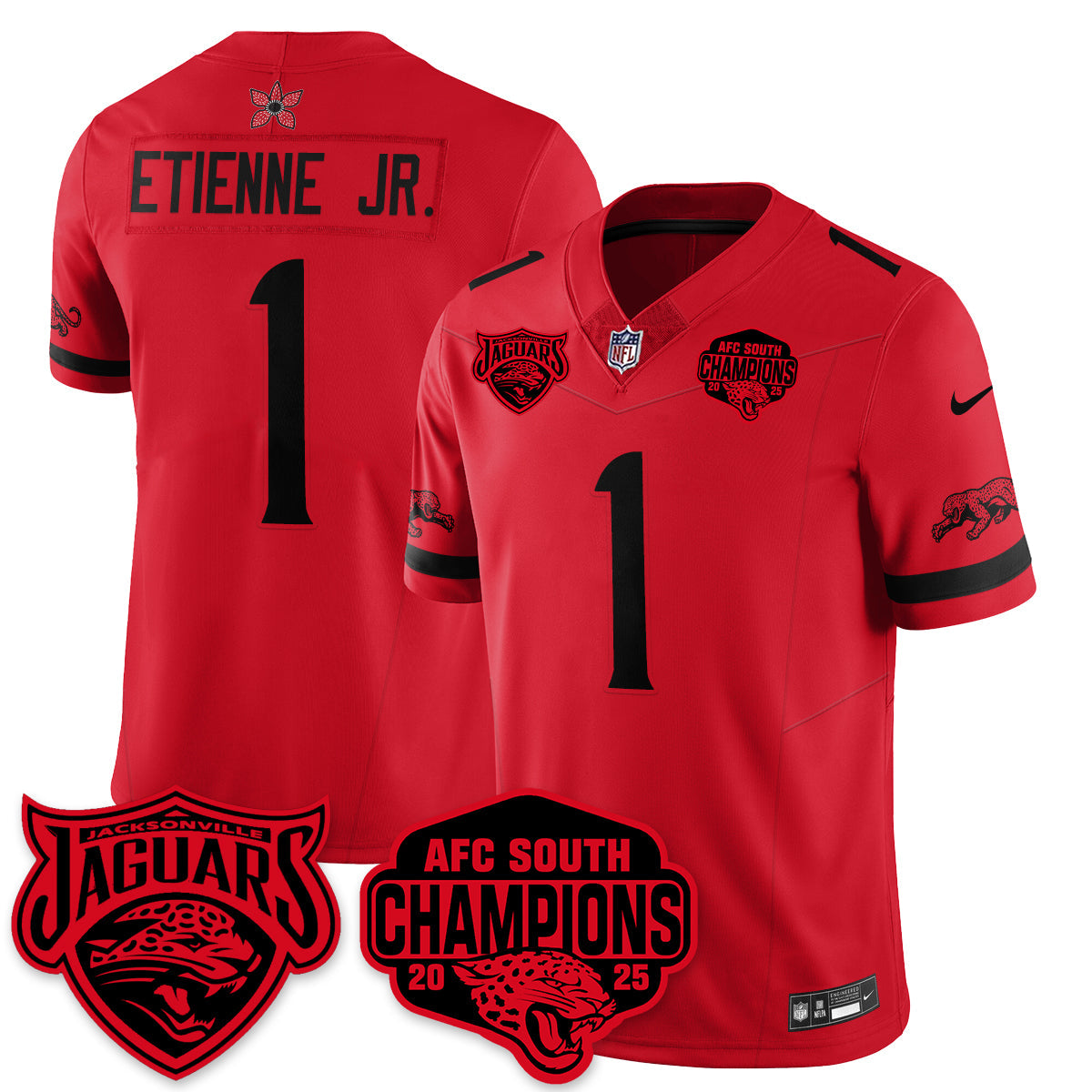 JAX Stranger Things AFC South Division Champions Vapor Limited Throwback Jersey - All Stitched