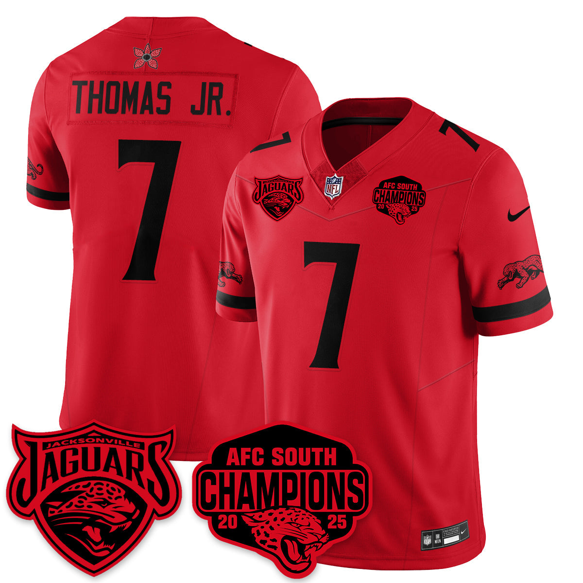 JAX Stranger Things AFC South Division Champions Vapor Limited Throwback Jersey - All Stitched