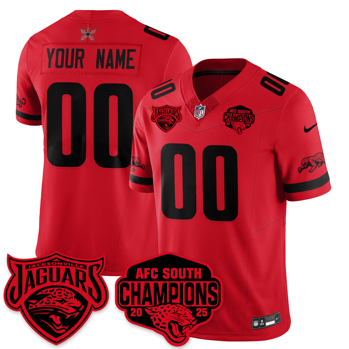 JAX Stranger Things AFC South Division Champions Vapor Limited Throwback Jersey - All Stitched