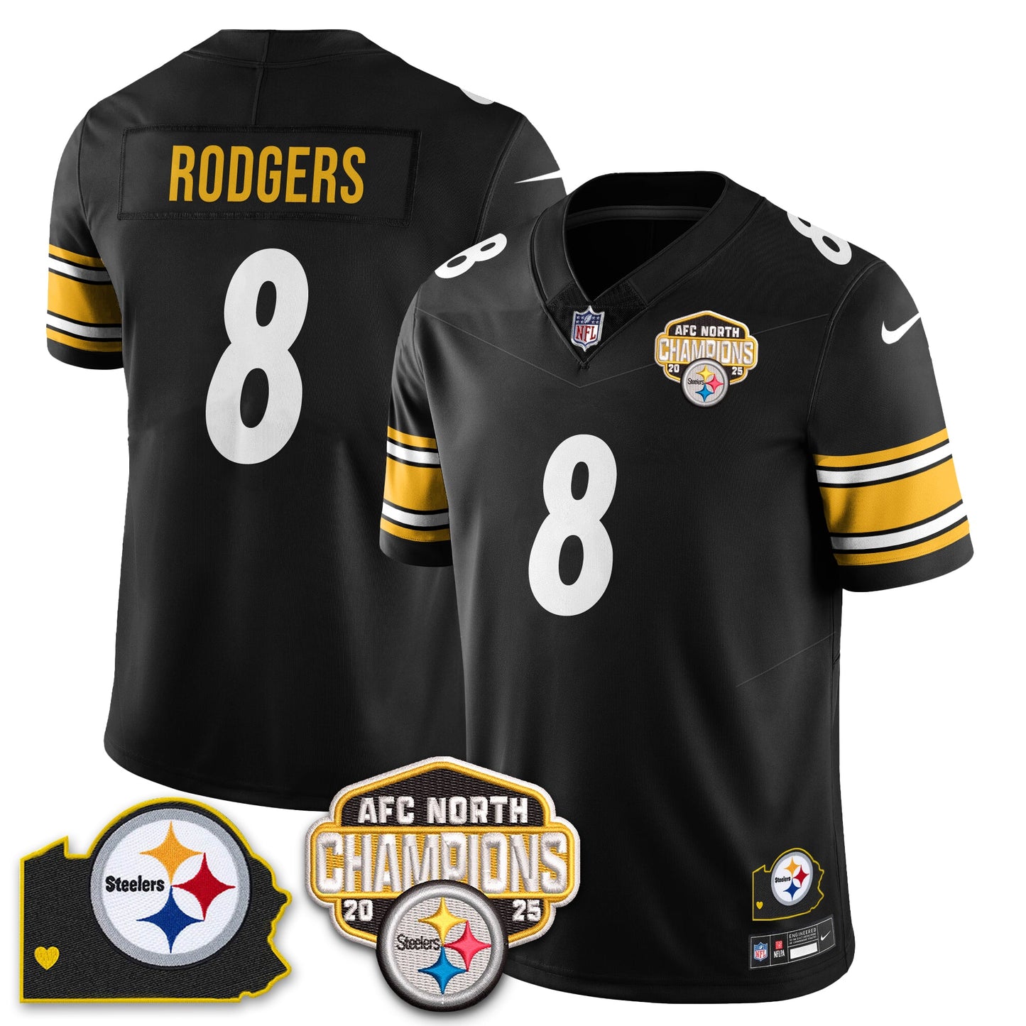 PIT AFC North Division Champions Vapor Limited Jersey - All Stitched