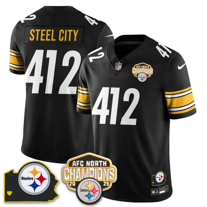 PIT AFC North Division Champions Vapor Limited Jersey - All Stitched
