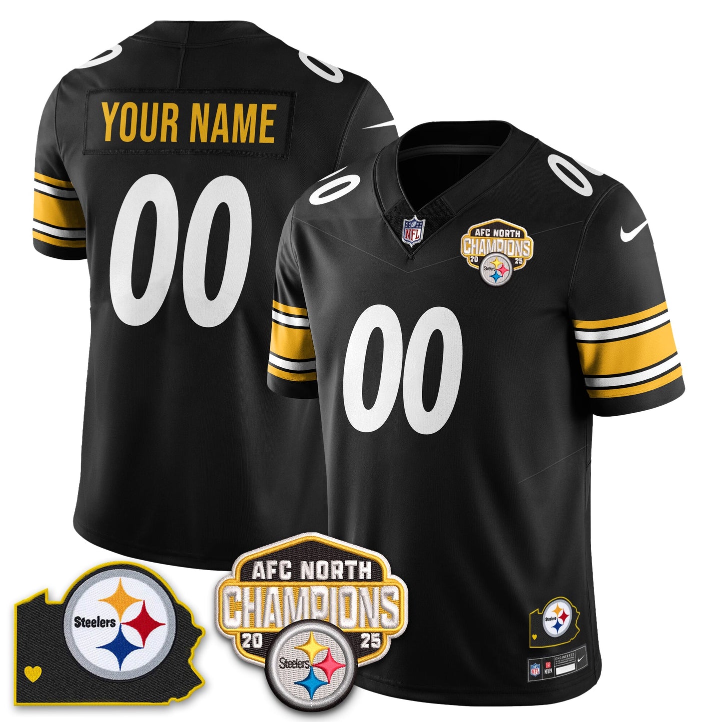 PIT AFC North Division Champions Vapor Limited Jersey - All Stitched
