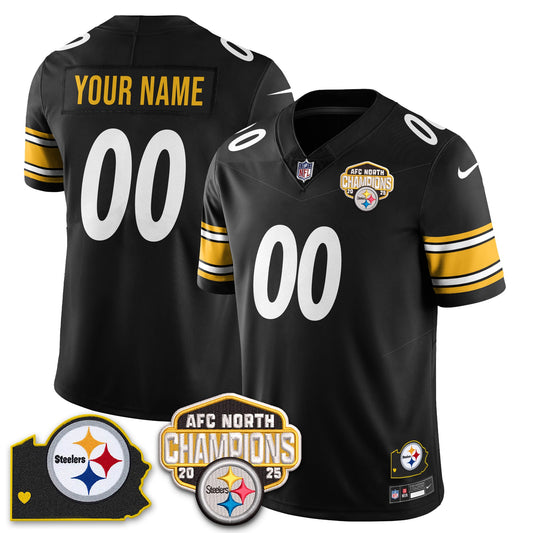 PIT AFC North Division Champions Vapor Limited Custom Jersey - All Stitched