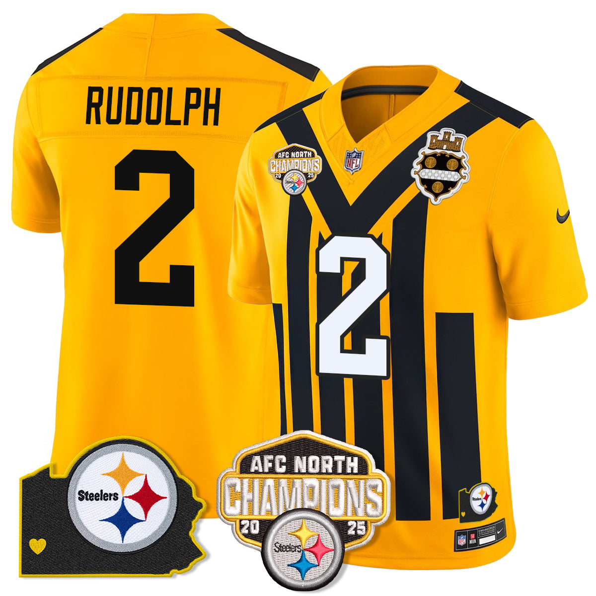 PIT AFC North Division Champions Vapor Limited Jersey - All Stitched